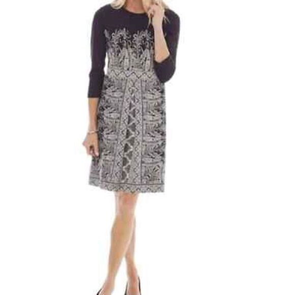 J. Jill Wearever Collection Paisley Shift Black Gray Dress XL - Picture 1 of 10